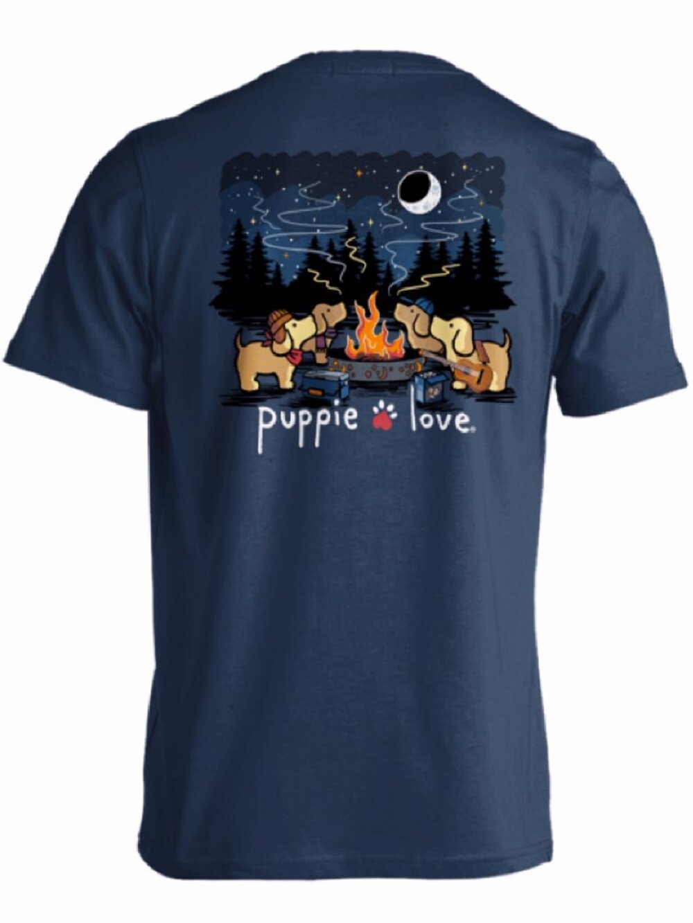 Puppie Love Dog Campfire Pups Short Sleeve T-Shirt - NEW Fast Ship